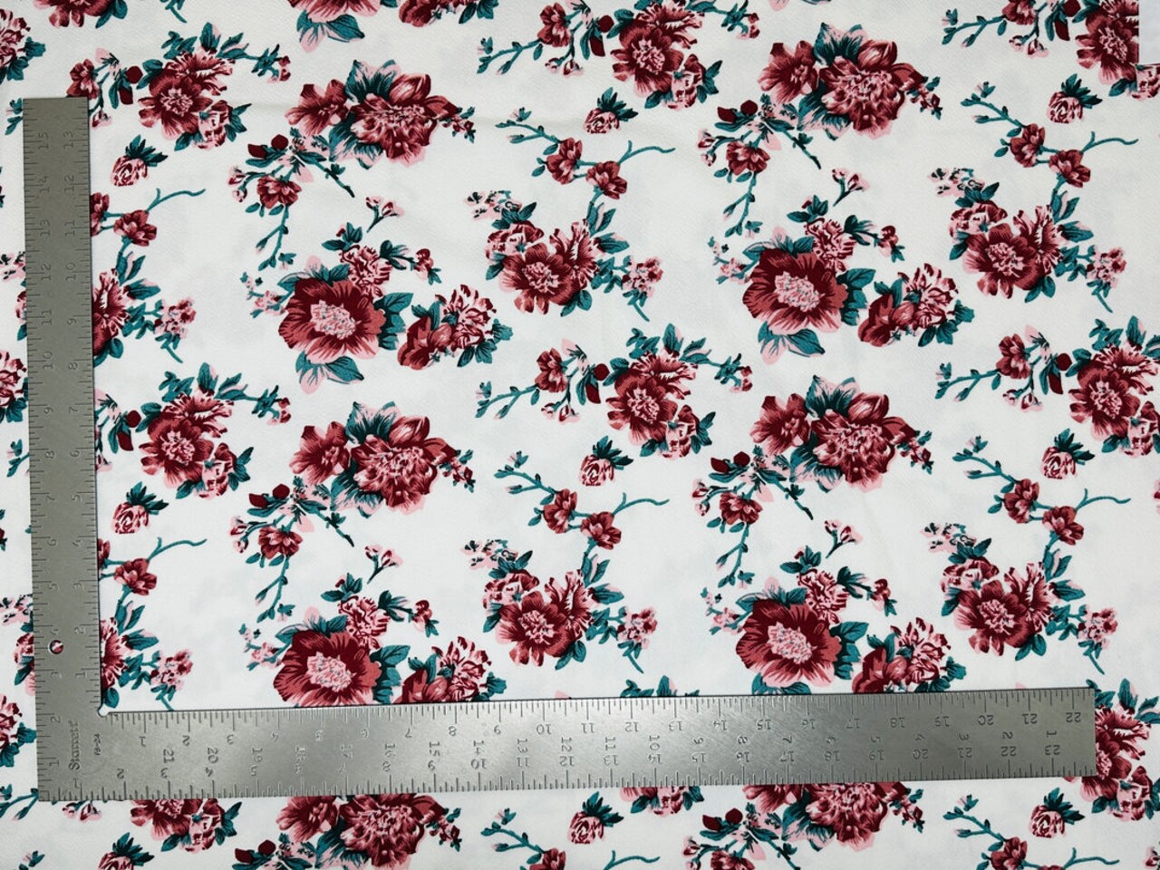 1 Yard Liverpool Knit Floral Print Fabric Stretch Crepe Fabric for Dresses, Tops, and Bows 58"-60" Width